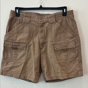 Roundtree & Yorke Tan Dress Cargo Shorts Mens 36 100%Cotton